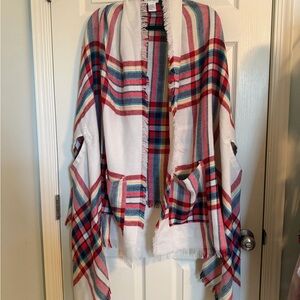Grace & Lace Multicolor Plaid Cape